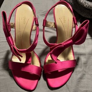 Kate Spade Pink Satin Bow Heels Size 6